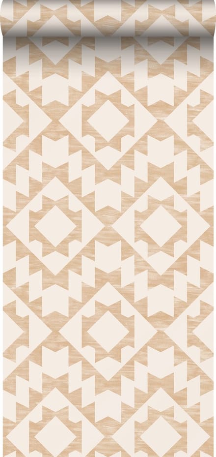 ESTAhome behang Marrakech aztec tapijt beige - 53 cm x 10.05 m - 139550
