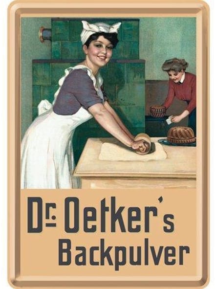 Dr Oetker's Backpulver Metalen Postcard 10  x 14 cm