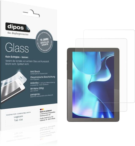 dipos – 2x Matte Pantserfolie geschikt voor Logicom Tab 134 | 9H Screenprotector