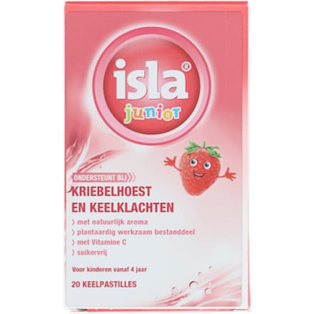 Isla Junior keelpastilles aardbei 20 Pastilles