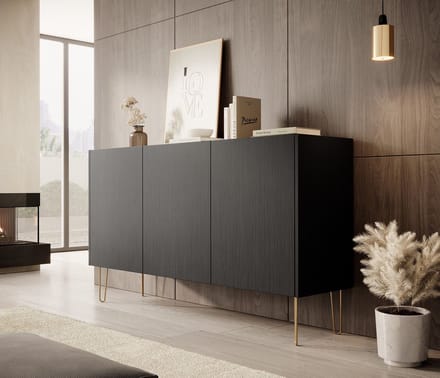 Meubella - Dressoir Hacienda - Zwart - 144 cm