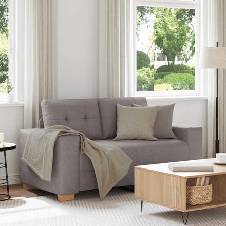 vidaXL - Loveseat - Bank - Taupe - 160x77x82 - cm - Stof