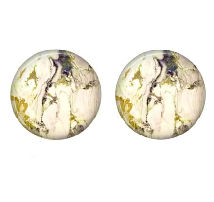 Clip Oorbellen -2 cm Carera- marmer look- Charme Bijoux