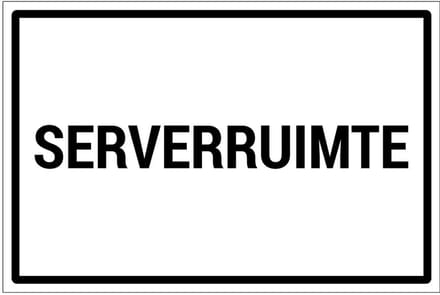 Serverruimte bord | gecoat dibond materiaal | 18 x 12 cm
