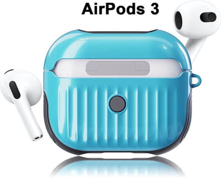 Koffer case - Apple Airpods 3 - groen siliconen - met musketon
