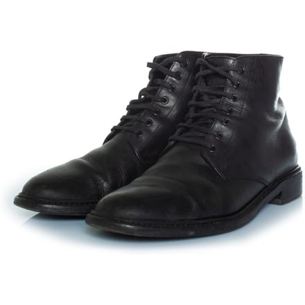 Zwarte leren veterschoenen tot enkel