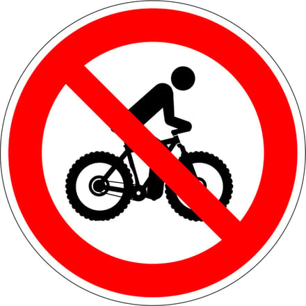 Fatbikes verboden sticker 100 mm