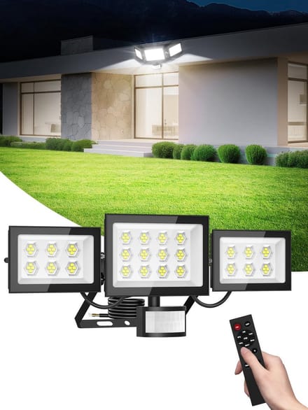 Krachtige LED Buitenlamp met Bewegingssensor en Afstandsbediening - 100W Daglicht Wit