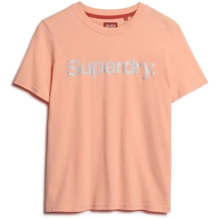 Dames-T-shirt met metallic logo Superdry Core