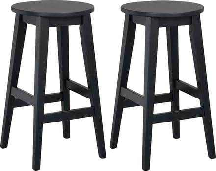 Rowico Home Austin houten barkruk zwart - 65 cm - Set van 2