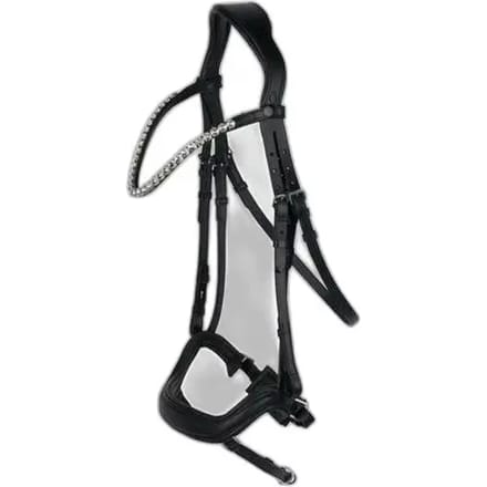 Horze Highbury Anatomisch Hoofdstel met kristallen frontriem, Black, Warmblut