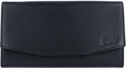 Esquire Nieuw Zijden Portemonnee Leer 18 cm - Dames - Horizontaal - schwarz