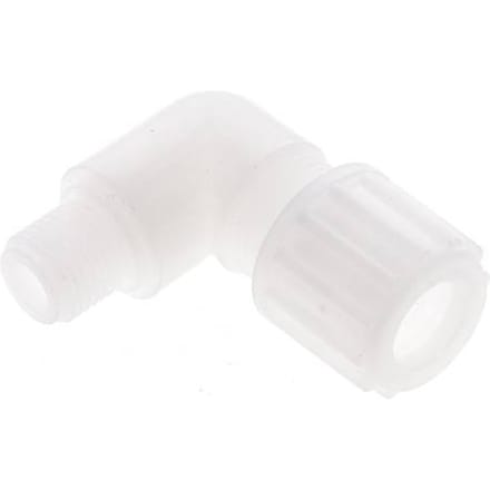 12x10mm & G1/4'' PVDF L-Vorm Knelfitting Buitendraad 10bar