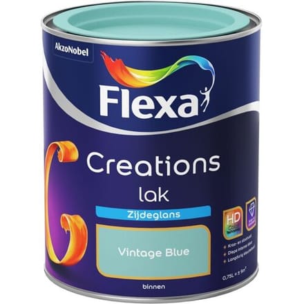 Flexa - Creations - Lak - Zijdeglans - Vintage Blue - 750 ml