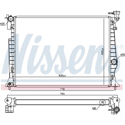 Radiator, motorkoeling NISSENS 606953