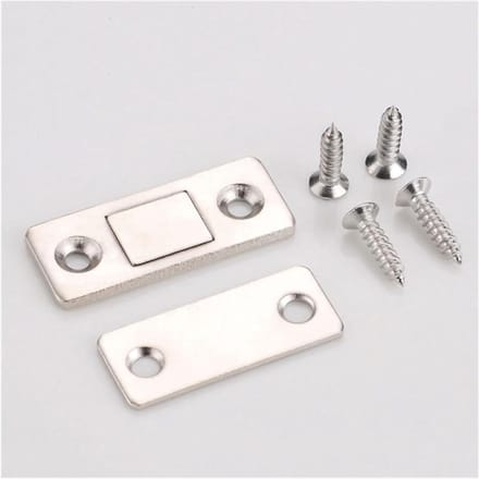 Magnetische Kastvanger - Deurstops Set - Kasten Sluiten - Verborgen Montage - 2 Stuks - Zilver