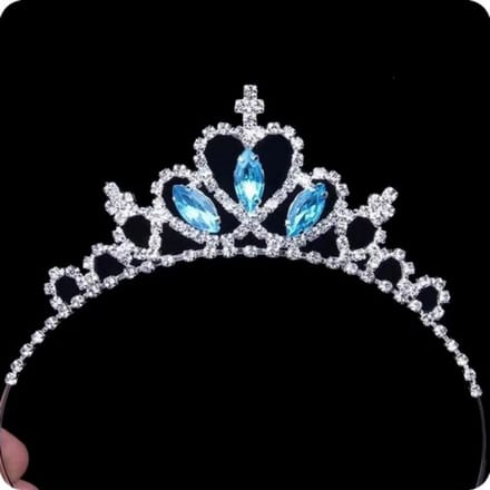Zoettt Tiara Blauw - Diadeem - vanaf 3+ jaar - Bruidsmeisje - Prinses - Haaraccessoire met steentjes
