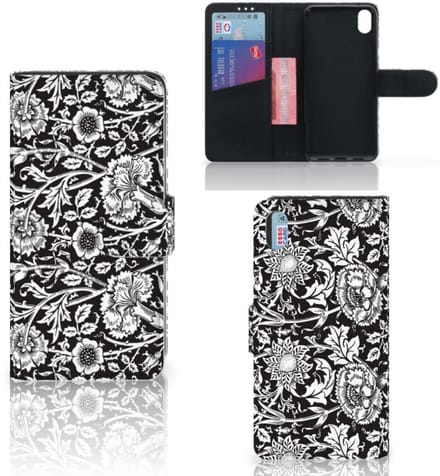 Xiaomi Redmi 7A Hoesje Black Flowers