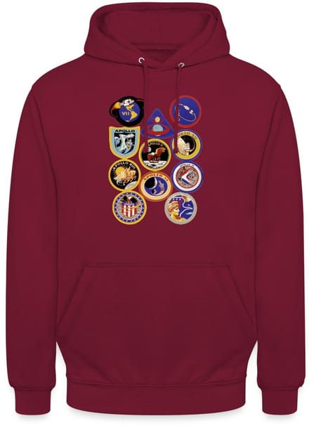 NASA Apollo-missie-insignes Hoodie Unisex