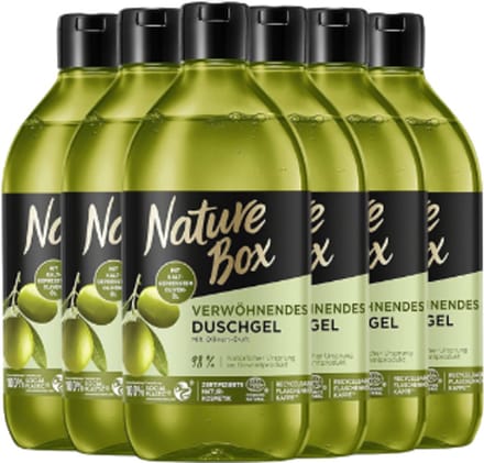 Nature Box - Olive - Shower Gel - Douchegel - Voordeelverpakking - 6 x 385 ml
