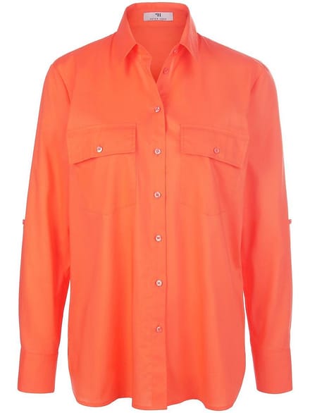 Blouse 100% katoen Van Peter Hahn oranje