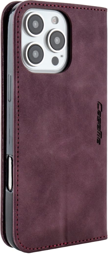 Mobile5 - iPhone 16 Plus Bookcase Hoesje - Bordeaux Rood - Kunstleer - Anti Shock