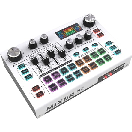 X7 Externe Live Geluidskaart, Audiomixerbord, voor Livestreamen Muziekopname Karaoke Zingen veelkleurig