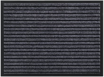 Schoonloopmat 90 x 150 cm - Deurmat - Gestreept Grijs - Anti slip - Absorberend