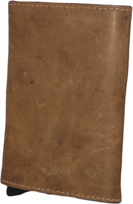 Leather Design Leren Hoesje voor Kaarthouder Bruin