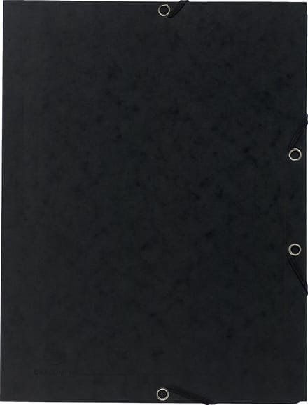 Exacompta 25x Bedrukte Elastomappen met klep - glanskarton 355g/m2 - A4 - Zwart - 55401E