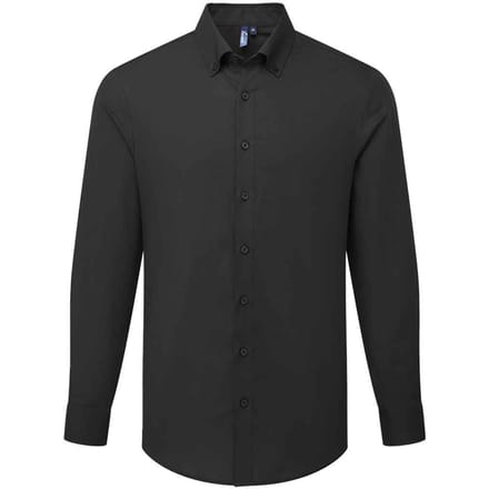 Premier Heren Supreme Oxford Formeel Overhemd Met Lange Mouwen (Zwart)