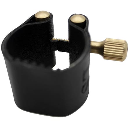 Attache de Ligature pour Saxophone Alto, embout en caoutchouc, cuir artificiel, Compact et Durable black