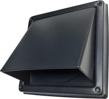 Paneir Airdesigns - Overdrukrooster Ø 100 mm - centrale klep - zwart/grijs (RAL7021)