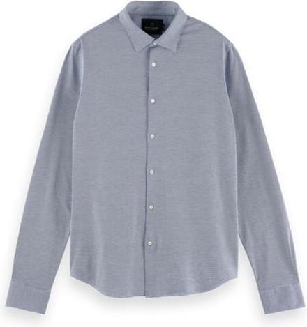 Scotch&Soda Overhemd Slim Fit Print Navy Blauw - Maat M