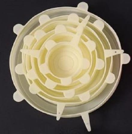 Flexibele Siliconen Deksel - 6 stuks - Herbruikbare Vacuüm Lids - Duurzaam - Universeel - Kleur Geel