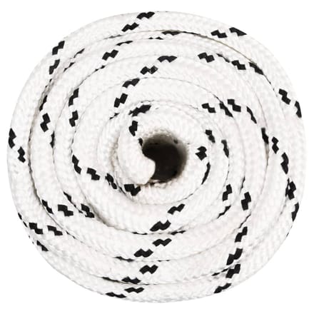 vidaXL - Boottouw - gevlochten - 20 - mmx50 - m - polyester - wit