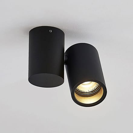 Arcchio - plafondlamp - 1licht - Aluminium, metaal - H: 11.5 cm - GU10 - zwart