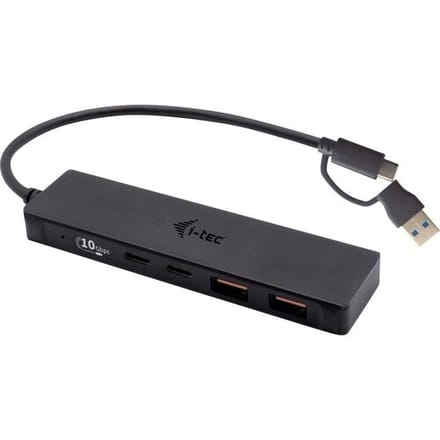 i-tec I-TEC USB-C Metal HUB 2xUSB 3.0 2xUSB-C C31HUBMETAL2A2C USB-hub 2 + 2 poorten USB-A, USB-C USB 3.2 Gen2 10 GBit/s Met USB-C stekker Zwart