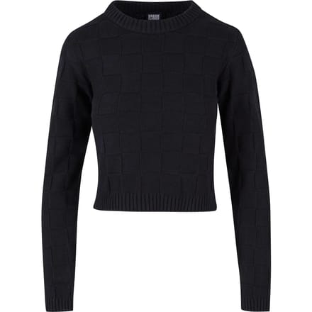 Urban Classics - Check Knit Sweater/trui - XS - Zwart