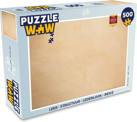 Puzzel Leer - Structuur - Lederlook - Beige - Legpuzzel - Puzzel 500 stukjes