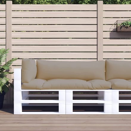 vidaXL - Palletkussens - 3 - st - stof - taupe
