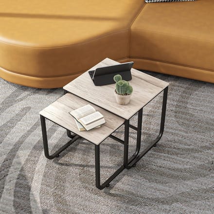 Unyqoos ® Industriële Nesttafels Set van 2 voor Stijlvolle en Compacte Woonruimtes