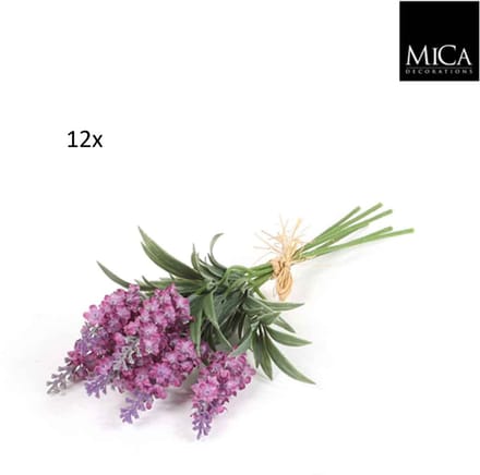 Mica Decorations 12 bosjes lavendel 34cm lila