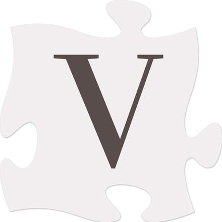 Puzzelstuk 15cm Letter V