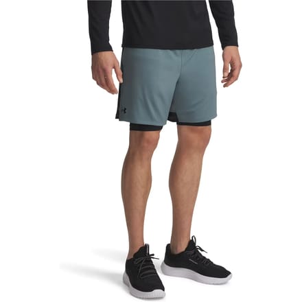 Under Armour Tech Vent 2in1 Shorts Heren-blaugrau