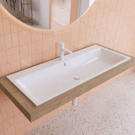 Kaldewei PURO built-in washbasin 3169 with 1 tap hole, 120 cm 907106013001