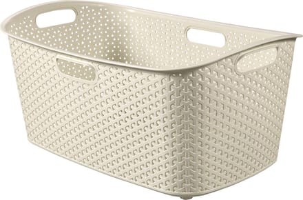 Curver My Style - Wasmand - 47L - Rattan Look - Ergonomische Handgrepen - Off-White