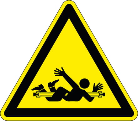 Pas op voor draaiende vijzel sticker 150 mm