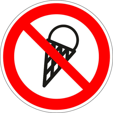 Verboden voor ijsjes sticker 50 mm - 10 stuks per kaart