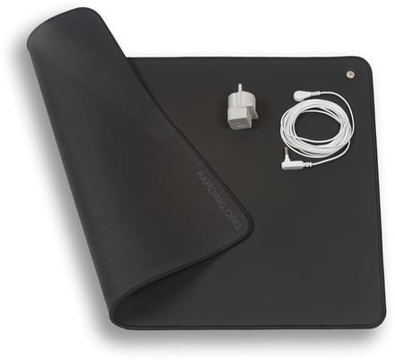 Aardingsmat - 40 x 60 cm - carbonleder - zwart